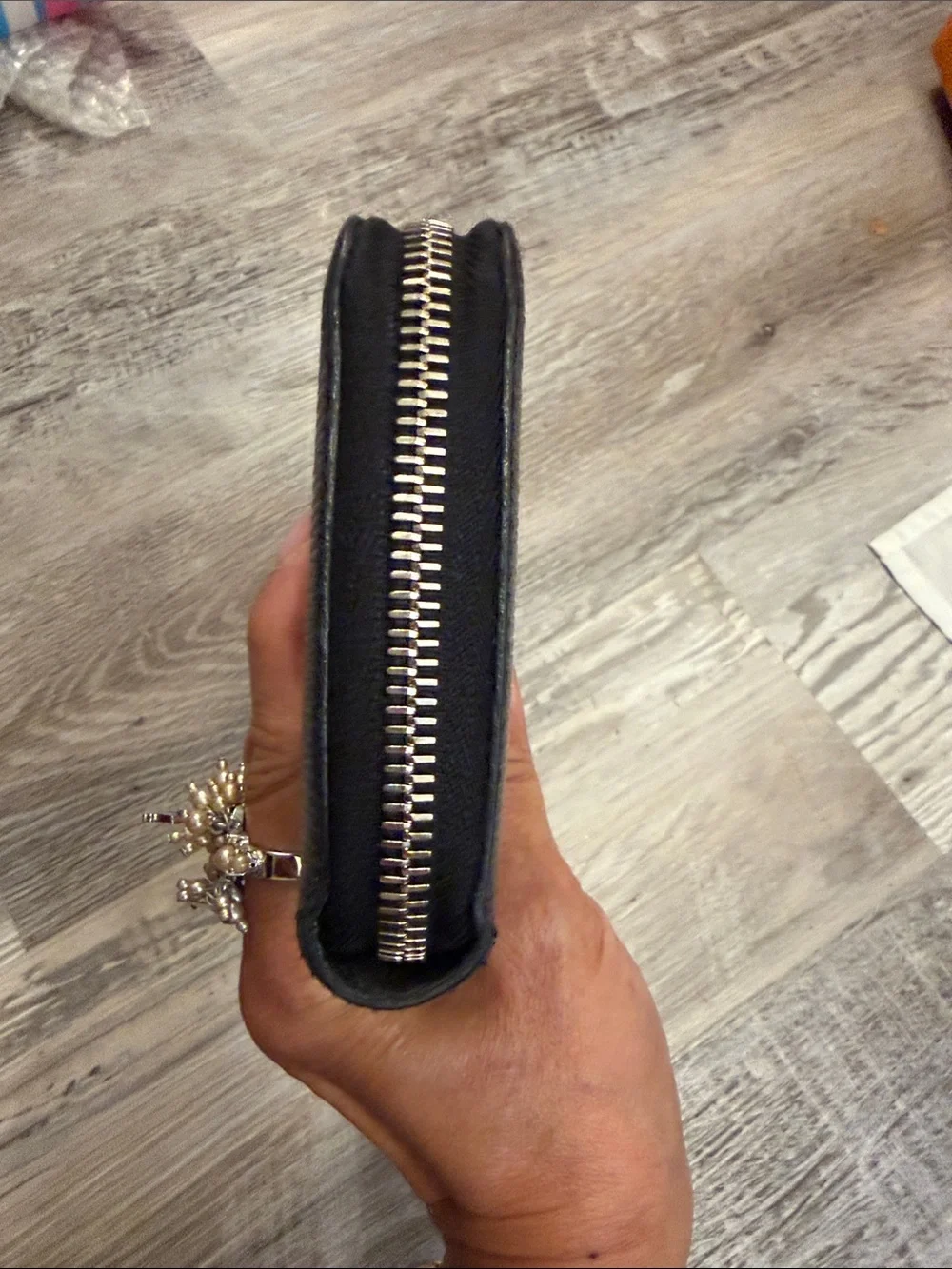 LV Black Epi Zip Wallet